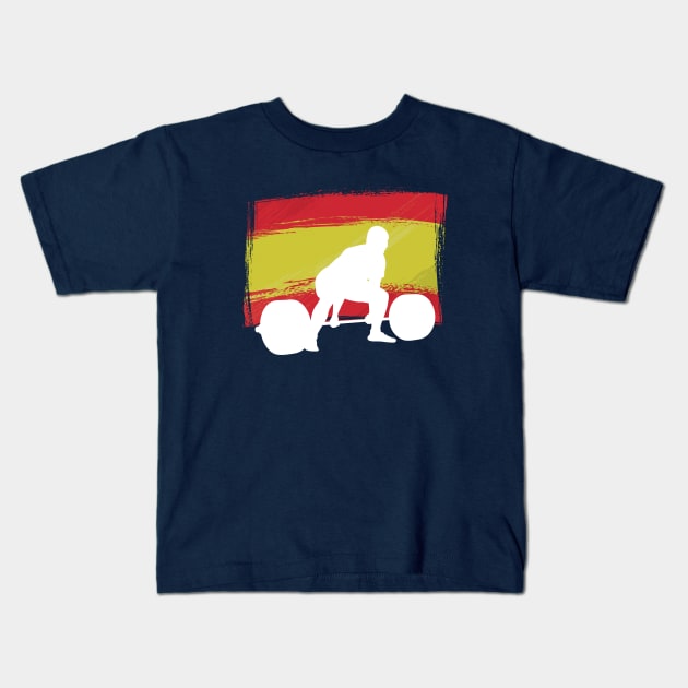 Spanish Flag Deadlift - Powerlifting Kids T-Shirt by High Altitude